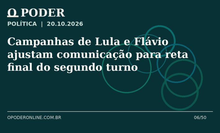 Arte editorial ilustrativa sobre: Campanhas de Lula e Flávio ajustam comunicação para reta final do segundo turno