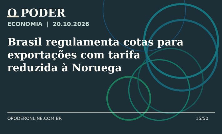 Arte editorial ilustrativa sobre: Brasil regulamenta cotas para exportações com tarifa reduzida à Noruega