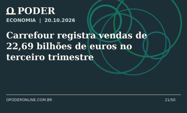Arte editorial ilustrativa sobre: Carrefour registra vendas de 22,69 bilhões de euros no terceiro trimestre