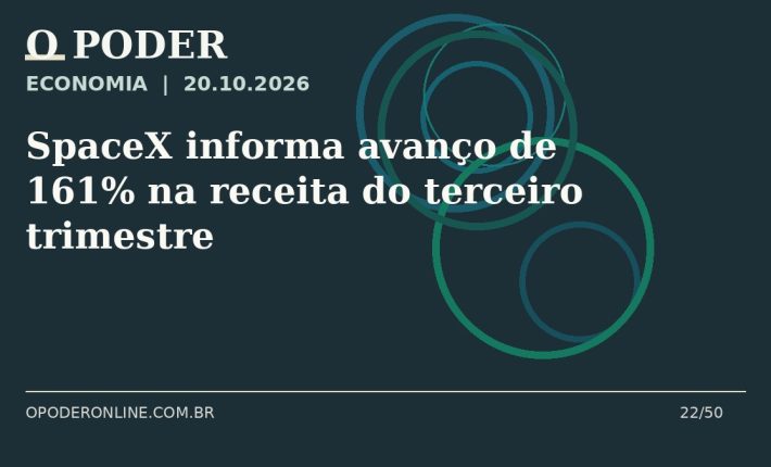 Arte editorial ilustrativa sobre: SpaceX informa avanço de 161% na receita do terceiro trimestre