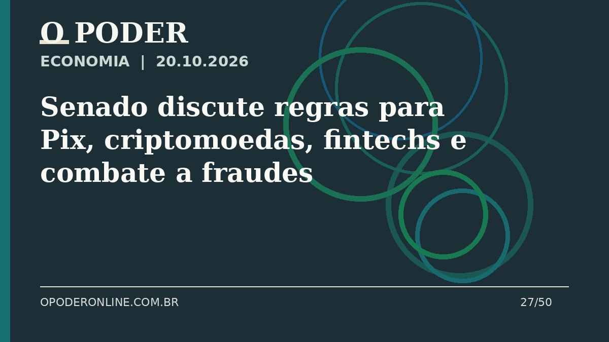 Arte editorial ilustrativa sobre: Senado discute regras para Pix, criptomoedas, fintechs e combate a fraudes