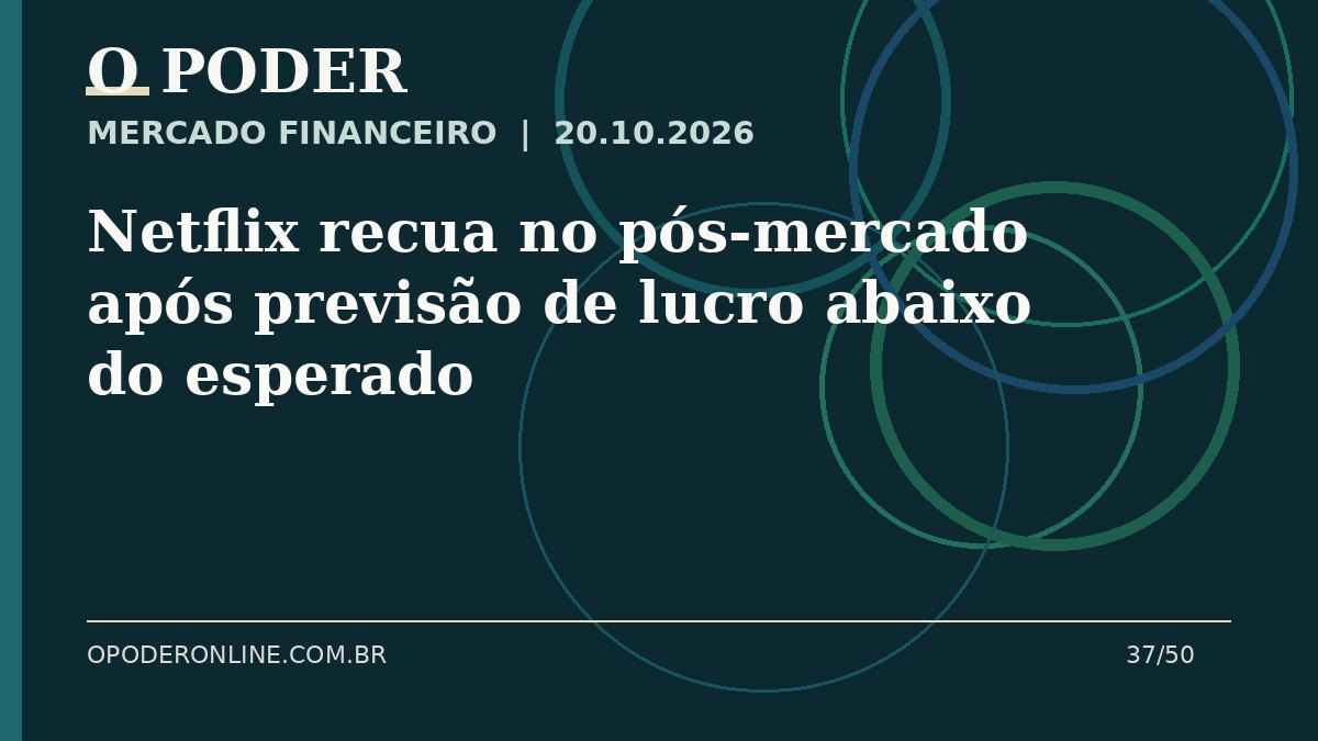 Arte editorial ilustrativa sobre: Netflix recua no pós-mercado após previsão de lucro abaixo do esperado