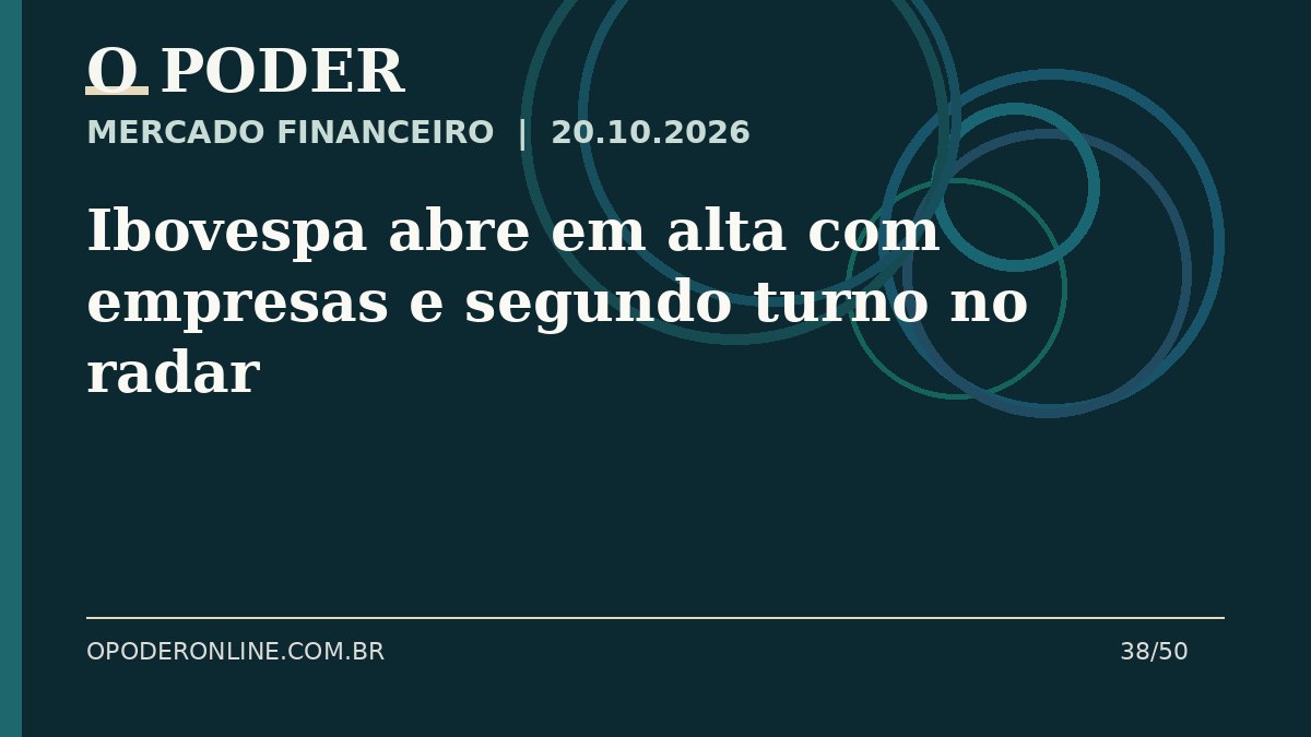 Arte editorial ilustrativa sobre: Ibovespa abre em alta com empresas e segundo turno no radar