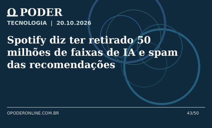 Arte editorial ilustrativa sobre: Spotify diz ter retirado 50 milhões de faixas de IA e spam das recomendações