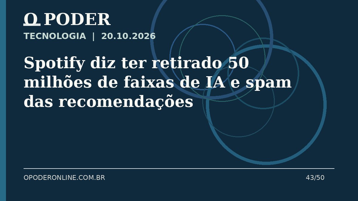 Arte editorial ilustrativa sobre: Spotify diz ter retirado 50 milhões de faixas de IA e spam das recomendações