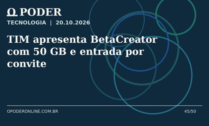 Arte editorial ilustrativa sobre: TIM apresenta BetaCreator com 50 GB e entrada por convite