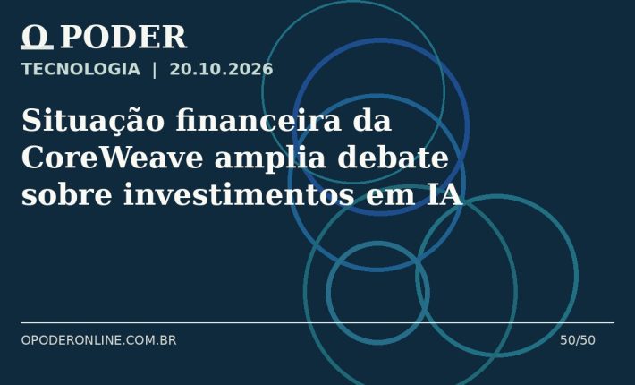 Arte editorial ilustrativa sobre: Situação financeira da CoreWeave amplia debate sobre investimentos em IA